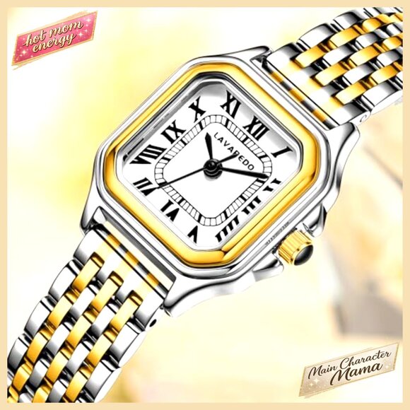 Vintage Roman Numeral Dial Rectangular Case Small Ladies Quartz Watch main image 7
